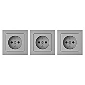 Luceco Oxford Enchufe Schuko pack x3 (Gris, 16 A, 3 ud.) | BAUHAUS