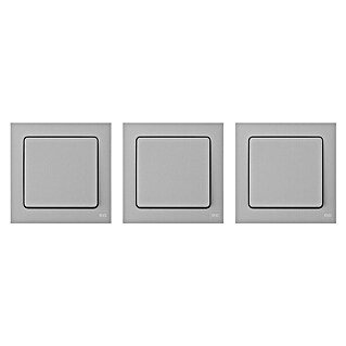 Luceco Oxford Conmutador pack x3 (Gris, Mate, Montaje en la pared, 10 A)