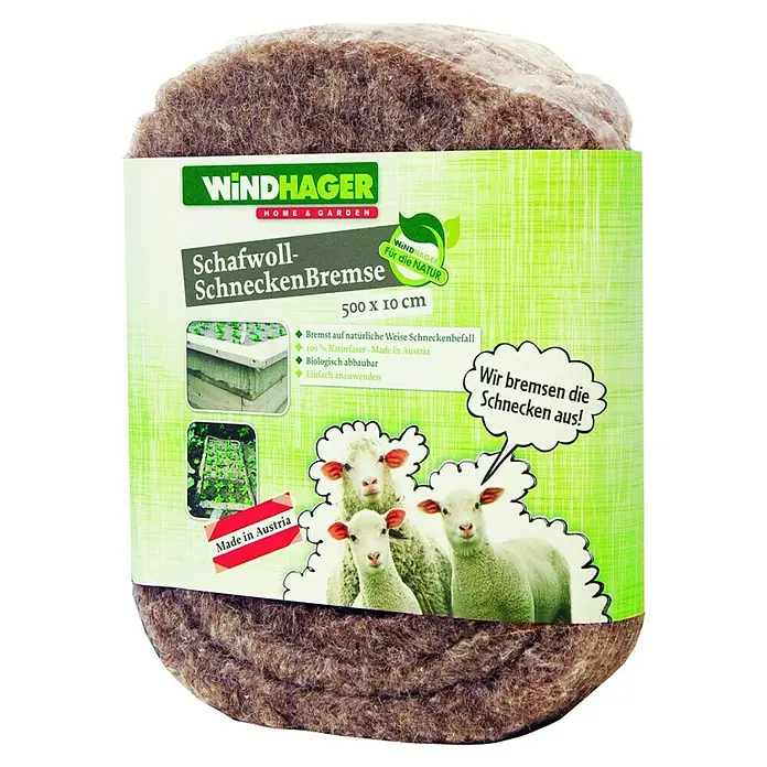 Windhager Schnecken-Stopp Schafwoll-Schneckenbremse - L x B: 500 x 10 cm - Schafwoll-Schneckenbremse von Windhager, eine natürliche Barriere gegen Schneckenbefall. 100% Naturfaser, Made in Austria, biologisch abbaubar.