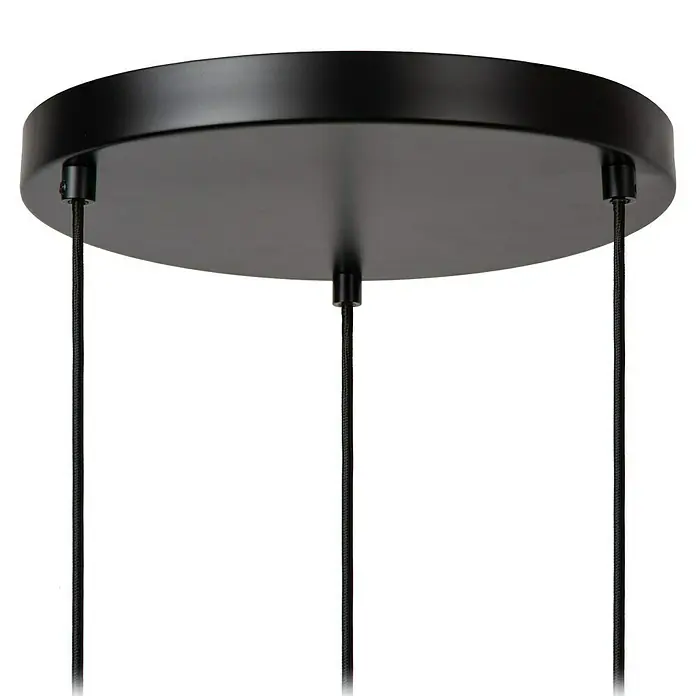 Lucide Ilona Pendelleuchte - L x B x H: 30 x 30 x 174 cm, Amber, E27 - Schwarze Pendelleuchte mit drei Kabeln. Das Design ist schlicht und modern mit Fokus auf die klaren Linien der Lampe.