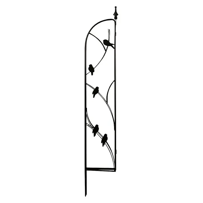 Windhager Rankgitter Bird 3-teilig - B x H: 39 x 154 cm, Metall, Schwarz - Dekoratives Rankgitter aus Metall mit Vogelmotiven, ideal als stilvolle Gartendekoration und Rankhilfe für Pflanzen.