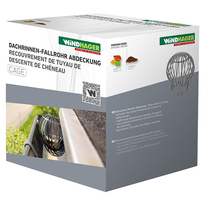Windhager Fallrohrfilter Cage (Durchmesser: 14,5 cm, Schwarz)