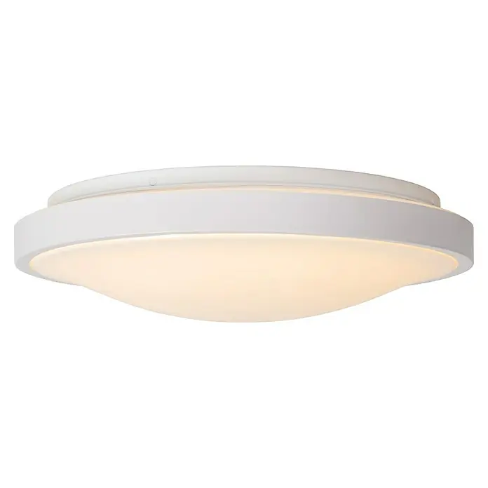 Lucide LED-Deckenleuchte rund Dasher - 24 W, Ø x H: 43 x 11 cm, Weiß, Warmweiß - Eine moderne, runde Deckenleuchte in Weiß, die ein warmes, einladendes Licht spendet und sich perfekt in jeden Raum einfügt.