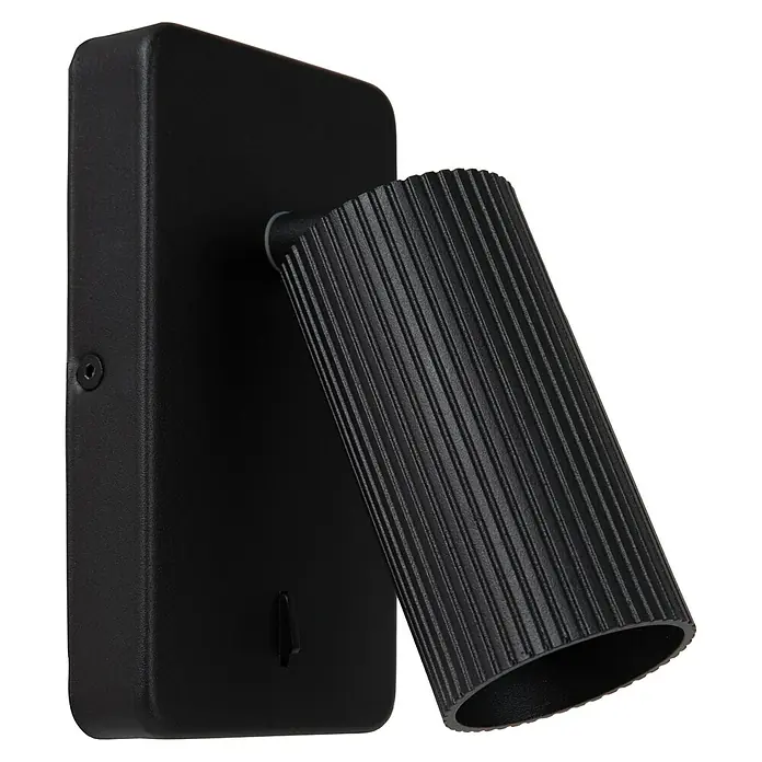 Lucide Clubs Wandstrahler - 50 W, L x B x H: 20,5 x 9,5 x 11,5 cm, Schwarz, Schwarz, GU10 - Moderne schwarze LED-Wandleuchte mit verstellbarem Spot für gezielte Beleuchtung, ideal für Wohn- und Arbeitsbereiche.