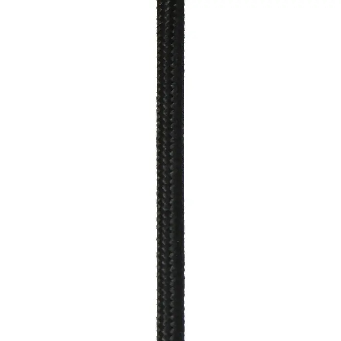 Lucide Maloto Pendelleuchte - 40 W, L x B x H: 150 x 20 x 150 cm, Bernstein/ Gold, E27 - Nahaufnahme einer geflochtenen Carbonfaser-Schlauchleitung, die Robustheit und technische Präzision vereint.