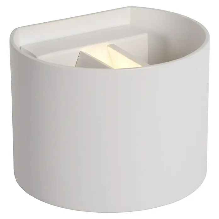 Lucide LED-Wandleuchte Xio - 3,5 W, L x B x H: 14 x 12 x 10,5 cm, Weiß, Warmweiß - Weiße zylindrische Wandleuchte mit modernem Design und indirekter Beleuchtung für eine stilvolle Atmosphäre.
