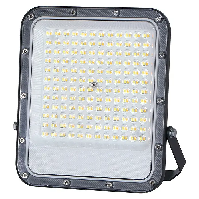 Panaled Zafra Proyector LED - 100 W, Gris - Imagen de un foco LED cuadrado con múltiples luces LED individuales y una carcasa robusta.