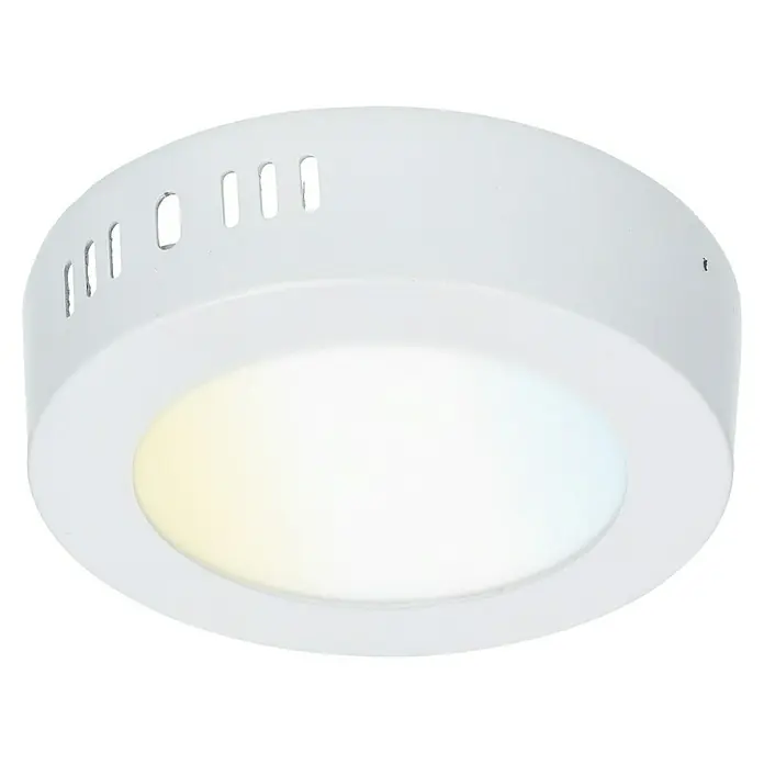 Panaled Foco downlight de superficie LED Ofis - 20 W, Ø x Al: 12 x 3 cm, Blanco cálido - Lámpara de techo LED blanca para interiores. Diseño redondo con una estética sencilla, ideal para hogares modernos e iluminación eficiente energéticamente.