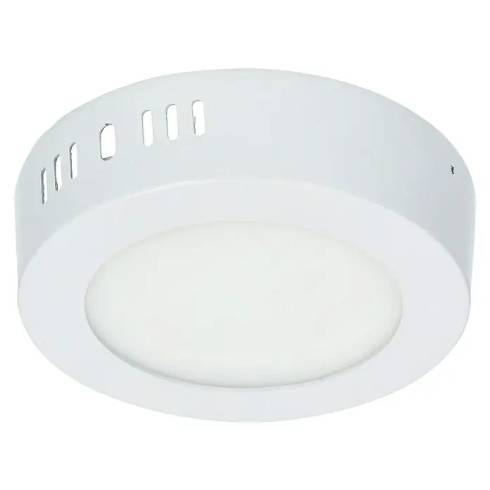 Panaled Foco downlight de superficie LED Ofis - 20 W, Ø x Al: 12 x 3 cm, Blanco cálido - Una lámpara de techo LED redonda y blanca, con luz distribuida uniformemente para una iluminación agradable.