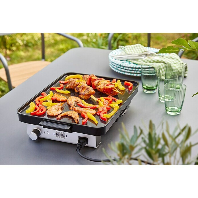 Plancha-Grill Elektro (Grillfläche (B x T): 40 x 30 cm, 1,8 kW, Schwarz/Grau) | BAUHAUS