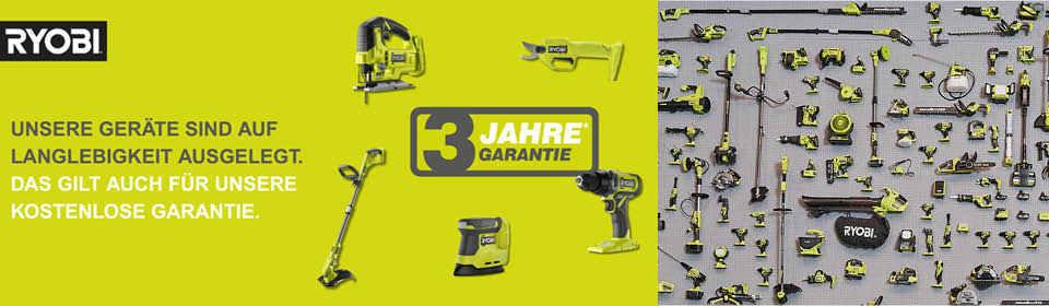 Erweiterte 3 Jahres-Garantie von Ryobi 
