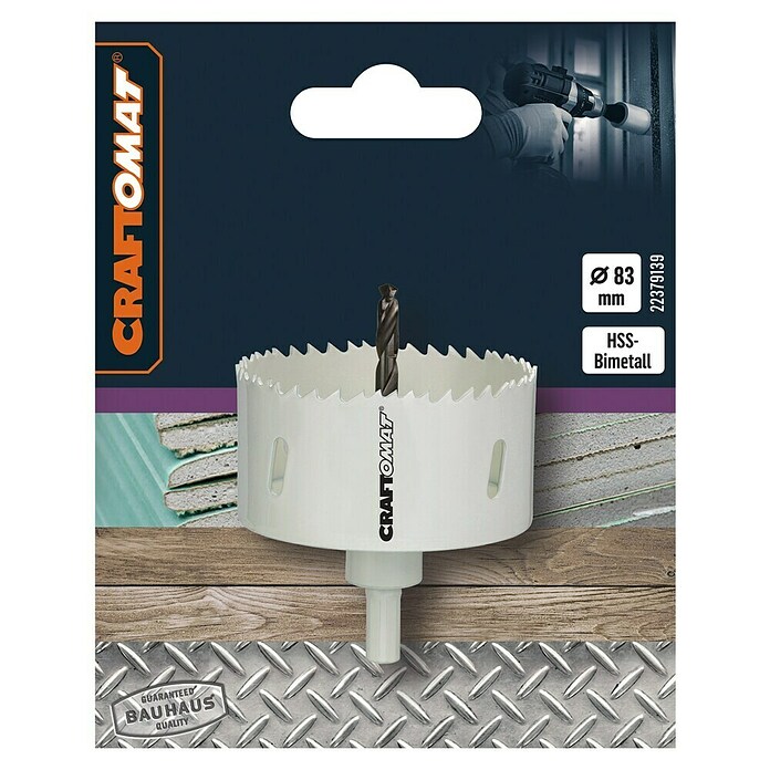 Craftomat Sierra de corona (83 mm, HSS bimetálico, Diámetro vástago: 10 mm hexagonal)