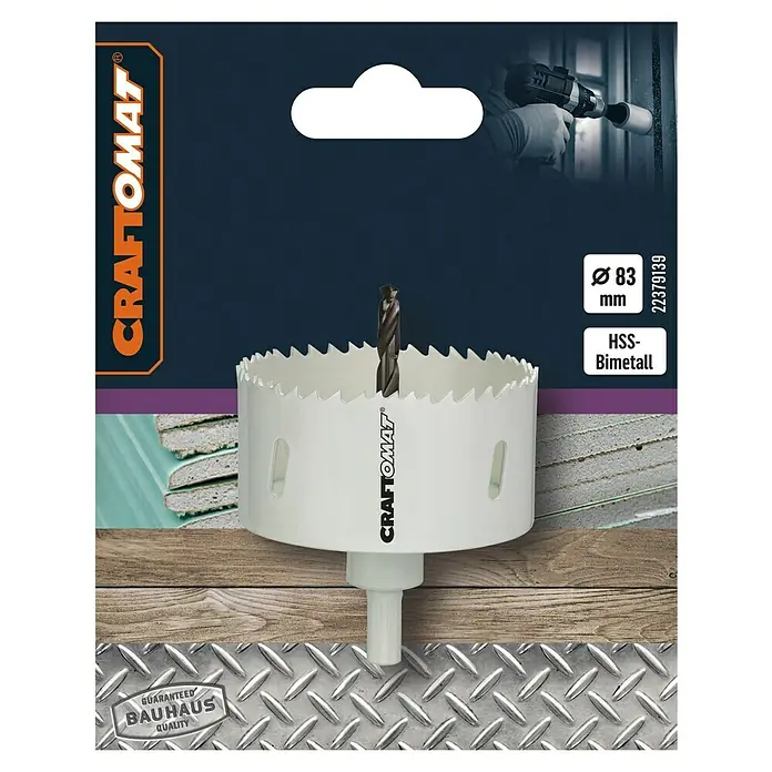 Craftomat Lochsäge83 mm, Stahl, Durchmesser Schaft: 10 mm HEX - Vorderansicht