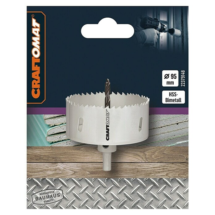 Craftomat Lochsäge (95 mm, HSS-Bimetall, Durchmesser Schaft: 10 mm HEX)