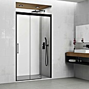 GME Mampara de ducha frontal corredera Trio (121 mm x 195 cm, Espesor de vidrio: 6 mm, Negro) | BAUHAUS