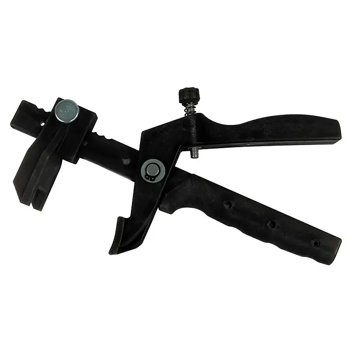 Tayg Alicates para baldosas Build - Polipropileno - Primer plano de alicates de alicatador con un tornillo ajustable, utilizados para romper azulejos con precisión.