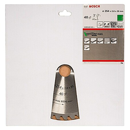 Bosch Kreissägeblatt Pro Wood (254 mm, Bohrung: 30 mm, Anzahl Zähne: 40 Stk.)