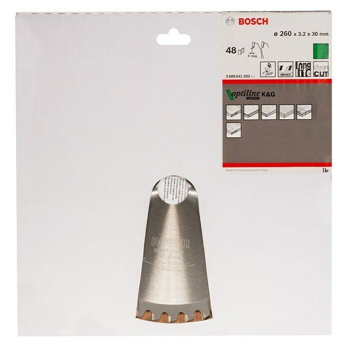 Bosch Cirkelzaagblad (Diameter: 260 mm, Boorgat: 30 mm, Aantal tanden: 48 tanden)