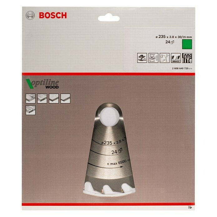 Bosch Cirkelzaagblad (Diameter: 235 mm, Boorgat: 30 mm, Aantal tanden: 24 tanden)