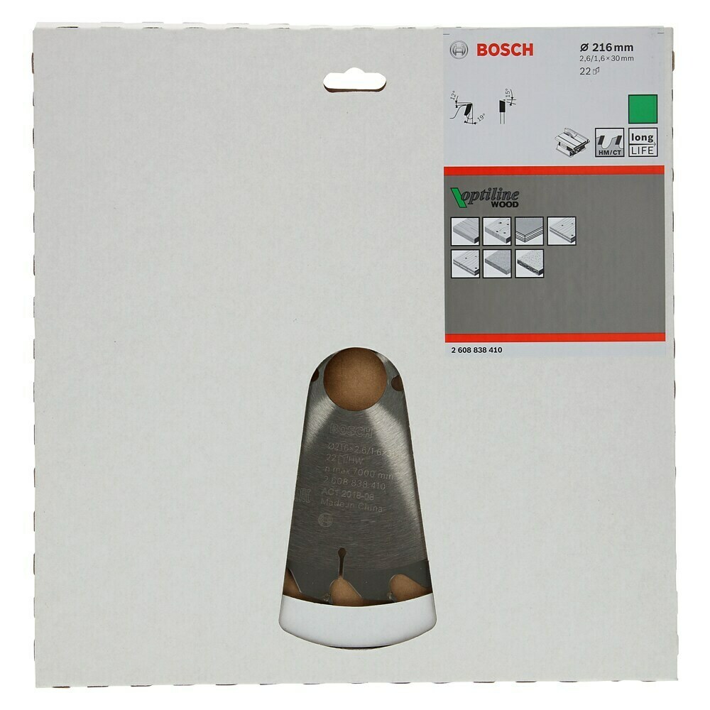 Bosch Professional Lama Per Sega Circolare Optiline Wood – 254x30x2.8 Mm, 40 Denti, Per Tagli Precisi In Legno Dolce E Duro