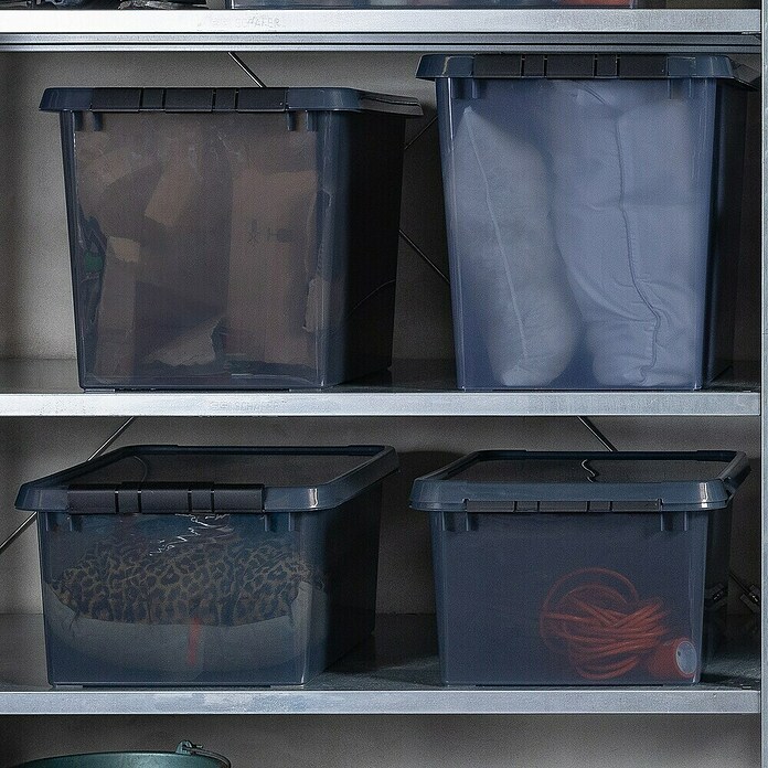 Sunware Opbergbox Comfort Line (l x b x h: 40 x 30 x 26 cm, Transparant grijs, Kunststof) | BAUHAUS