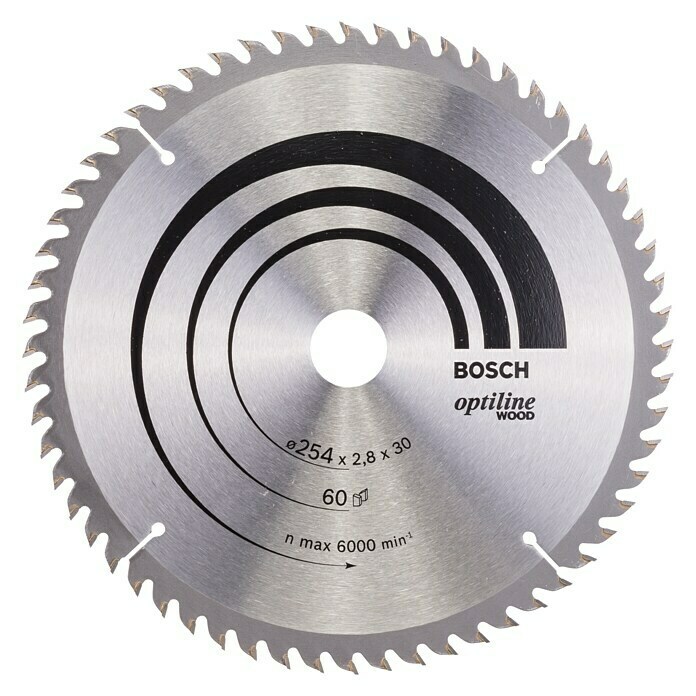 Bosch Disco de sierra (Diámetro: 254 mm, Orificio: 30 mm, Número de dientes: 60 dientes)
