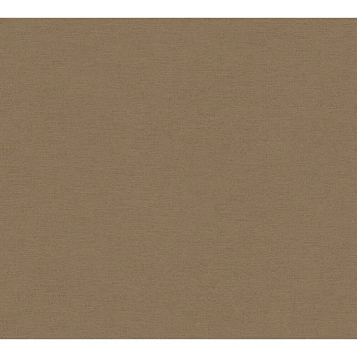 A.S. Création Ethnic Origin Vliestapete - Dunkelbraun, Uni, 10,05 x 0,53 m - Nahaufnahme eines braunen, strukturierten Stoffes. Die Textur verleiht dem einfarbigen Material eine interessante Oberfläche und Tiefe.