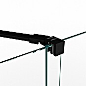 GME Mampara de ducha frontal corredera Kenna (80 x 195 cm, Espesor de vidrio: 8 mm, Negro, Longitud regulable: 155 cm - 160 cm) | BAUHAUS