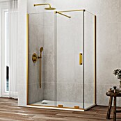 GME Mampara de ducha frontal corredera Kenna (70 x 195 cm, Espesor de vidrio: 8 mm, Oro, Longitud regulable: 145 cm - 150 cm) | BAUHAUS