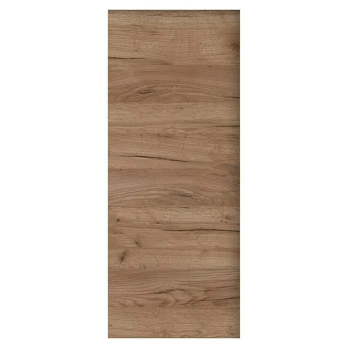 Solid Elements Hoja de puerta Cognac - 82,5 x 203 cm, Tablero de partículas aglomeradas - Primer plano de un panel de madera con una cálida veta marrón, ideal para diseño de muebles o arquitectura interior.
