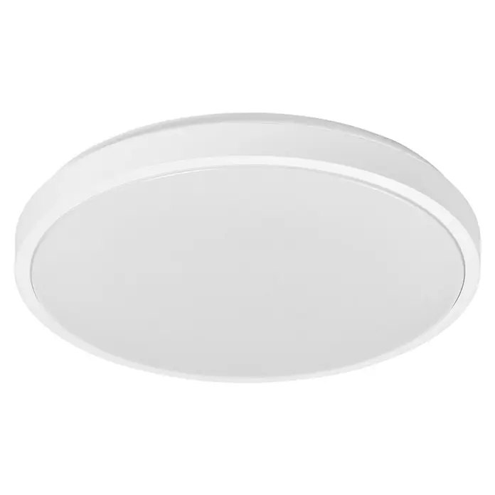 Osram Orbis LED-Deckenleuchte rund London - 36 W, Ø x H: 48 x 5 cm, Weiß, Warmweiß - Weiße Deckenleuchte mit runder Form und schlichtem Design für eine moderne Beleuchtung im Innenbereich.