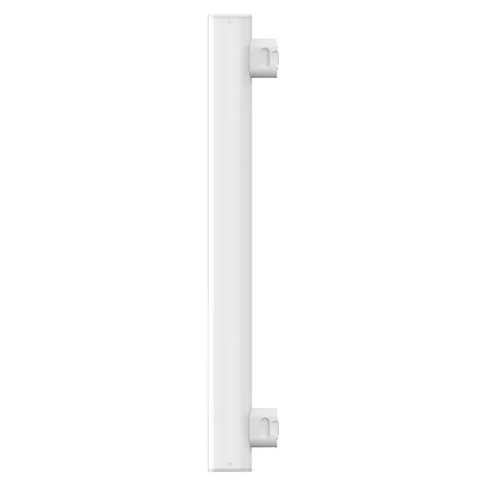 Osram Linienlampe LEDinestra - Länge: 300 mm, Warmweiß, 3 W, 250 lm, S14s - Nahaufnahme eines weißen, schlanken Heizkörpers mit seitlichen Halterungen zur Wandbefestigung für effiziente Wärmeverteilung.