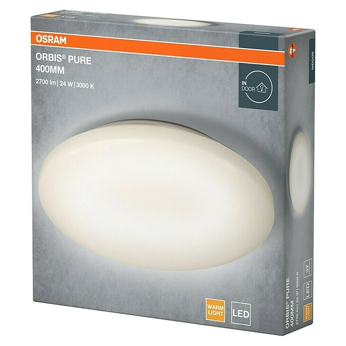 Osram LED-Wand- & Deckenleuchte rund Pure (21 W, Ø x H: 400 mm x 8,8 cm, Weiß) | BAUHAUS