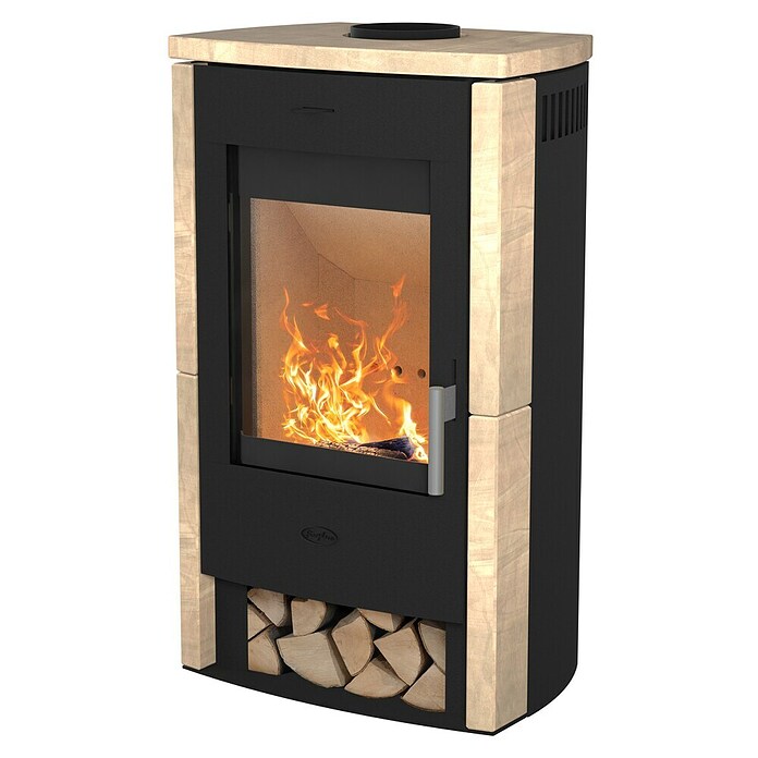 Fireplace Kaminofen Brasil (6 kW, Raumheizvermögen: 108 m³, Material Verkleidung: Sandstein, Schwarz) | BAUHAUS