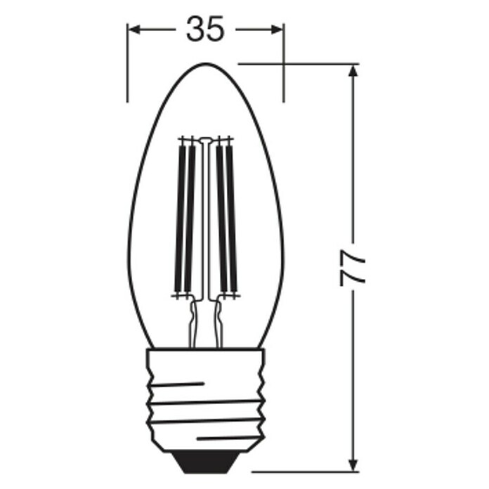 Osram LED žarulja LED Star Classic B 40 Filament 827  (E27, 3,4 W, 470 lm) | BAUHAUS