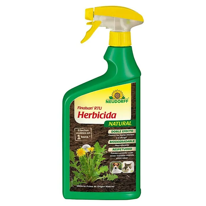 Neudorff Herbicida Natural Finalsan - 1.000 ml - Botella de spray de herbicida Finalsan RTU de Neudorff, un producto natural y biodegradable para el control de malezas.