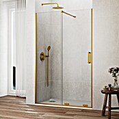 GME Mampara de ducha frontal corredera Kenna (160 x 195 cm, Espesor de vidrio: 8 mm, Dorado) | BAUHAUS