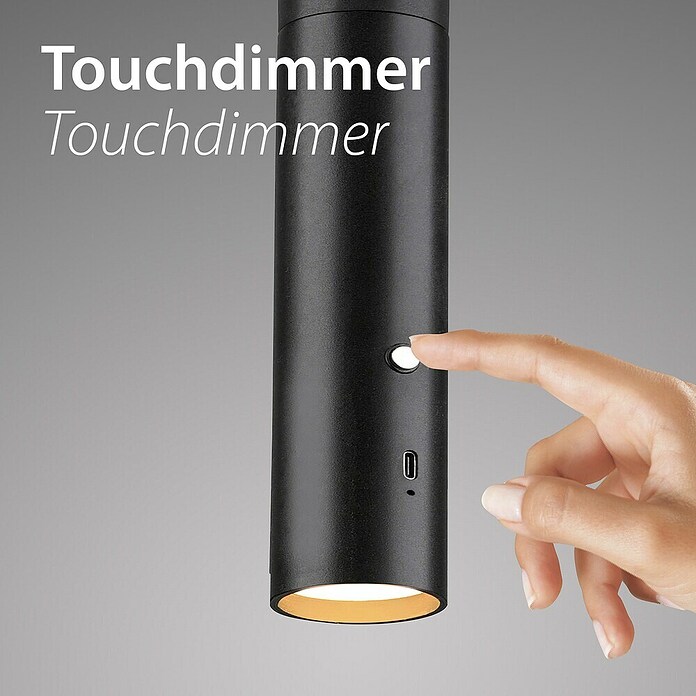 Just Light Led-pendellamp op accu Attach (3 W, Zwart, Warm wit) | BAUHAUS