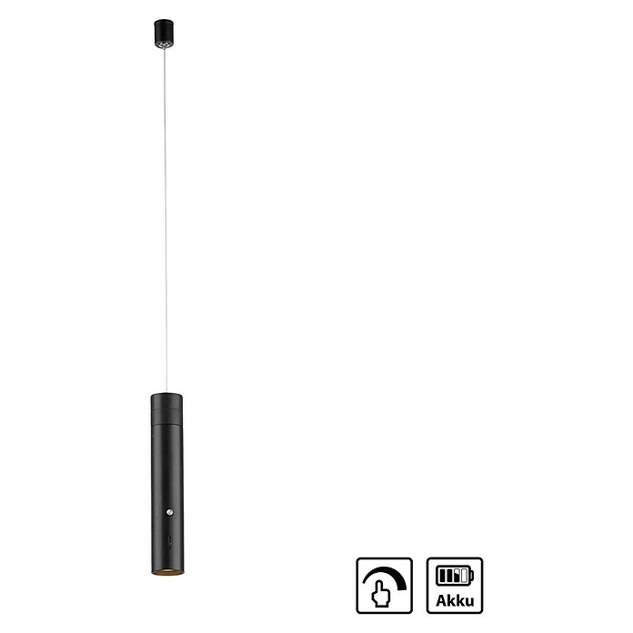 Just Light Led-pendellamp op accu Attach (3 W, Zwart, Warm wit) | BAUHAUS
