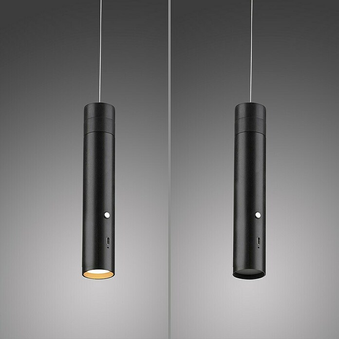 Just Light Led-pendellamp op accu Attach (3 W, Zwart, Warm wit) | BAUHAUS