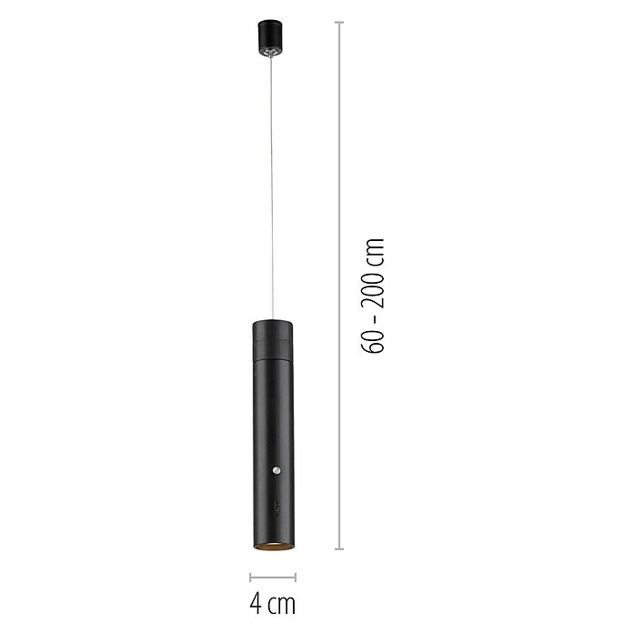 Just Light Led-pendellamp op accu Attach (3 W, Zwart, Warm wit) | BAUHAUS