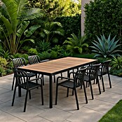 Sunfun Mesa de jardín Bellua (L x An x Al: 222 x 100 x 74 cm, Aluminio/Polywood, Antracita/Natural) | BAUHAUS