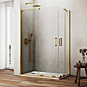 GME Mampara de ducha esquinera Kenna (L x An x Al: 85 x 75 x 195 cm, Oro, Espesor de vidrio: 8 mm) | BAUHAUS