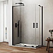 GME Mampara de ducha esquinera Kenna (L x An x Al: 85 x 75 x 195 cm, Negro, Espesor de vidrio: 8 mm) | BAUHAUS