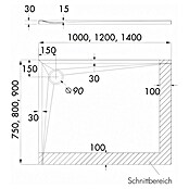 Duschboard Velto (L x B: 75 x 140 cm, Black Stone, Materialspezifizierung: Mattierte Oberfläche mit Steinstruktur) | BAUHAUS