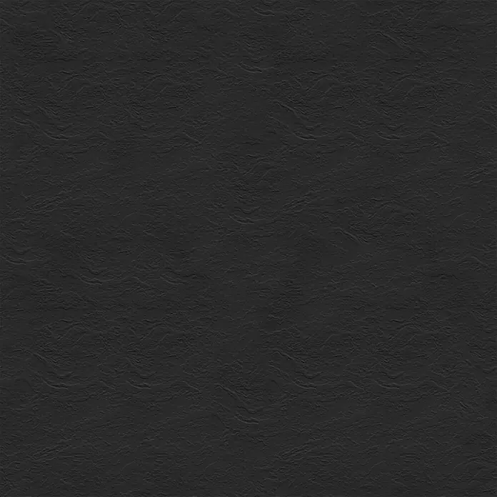 Duschboard Velto - L x B: 90 x 90 cm, Black Stone, Materialspezifizierung: Mattierte Oberfläche mit Steinstruktur - Schwarzer, strukturierter Hintergrund mit einem subtilen, wellenartigen Muster, der Tiefe und Textur verleiht.