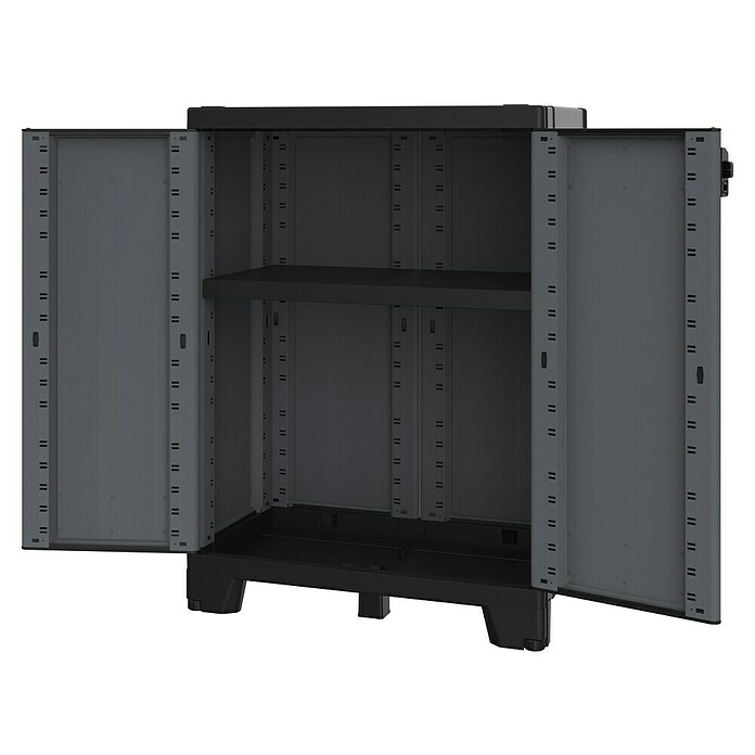 Terry Armario multiusos de plástico  Ardesia (L x An x Al: 39 x 68 x 93,5 cm, Número de puertas: 2 ud., Gris oscuro/Negro) | BAUHAUS