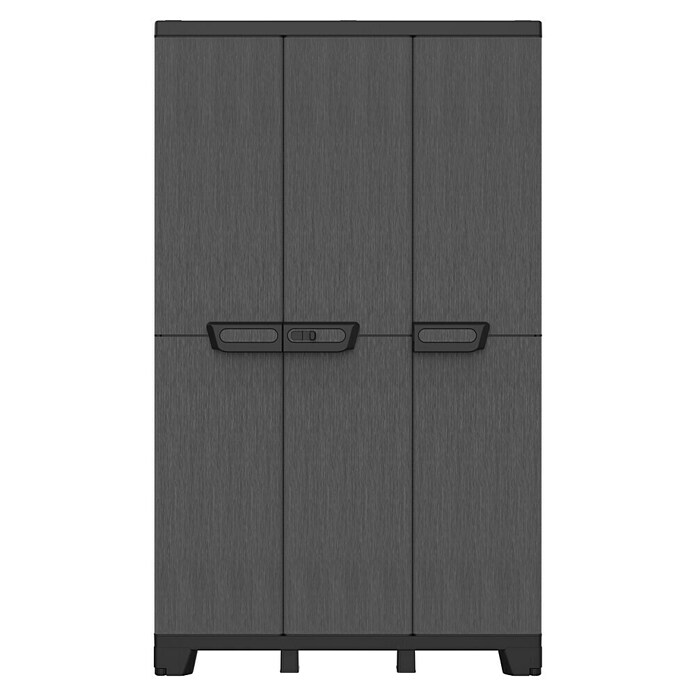 Terry Armario multiusos de plástico  Ardesia (L x An x Al: 39 x 102 x 172 cm, Número de puertas: 3 ud., Gris oscuro/Negro) | BAUHAUS