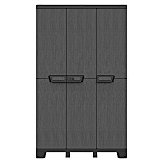 Terry Armario multiusos de plástico  Ardesia (L x An x Al: 39 x 102 x 172 cm, Número de puertas: 3 ud., Gris oscuro/Negro)