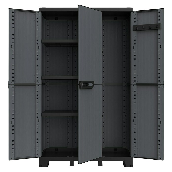 Terry Armario multiusos de plástico  Ardesia (L x An x Al: 39 x 102 x 172 cm, Número de puertas: 3 ud., Gris oscuro/Negro) | BAUHAUS